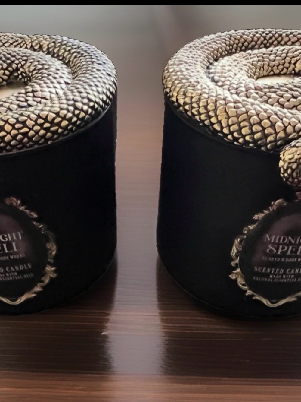 Bath Body Works HALLOWEEN MIDNIGHT SPELL 3 Wick Candle SNAKE Halloween X2 Goth